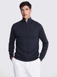 Moss Merino Wool Blend Zip Neck Jumper