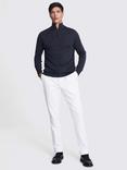 Moss Merino Wool Blend Zip Neck Jumper
