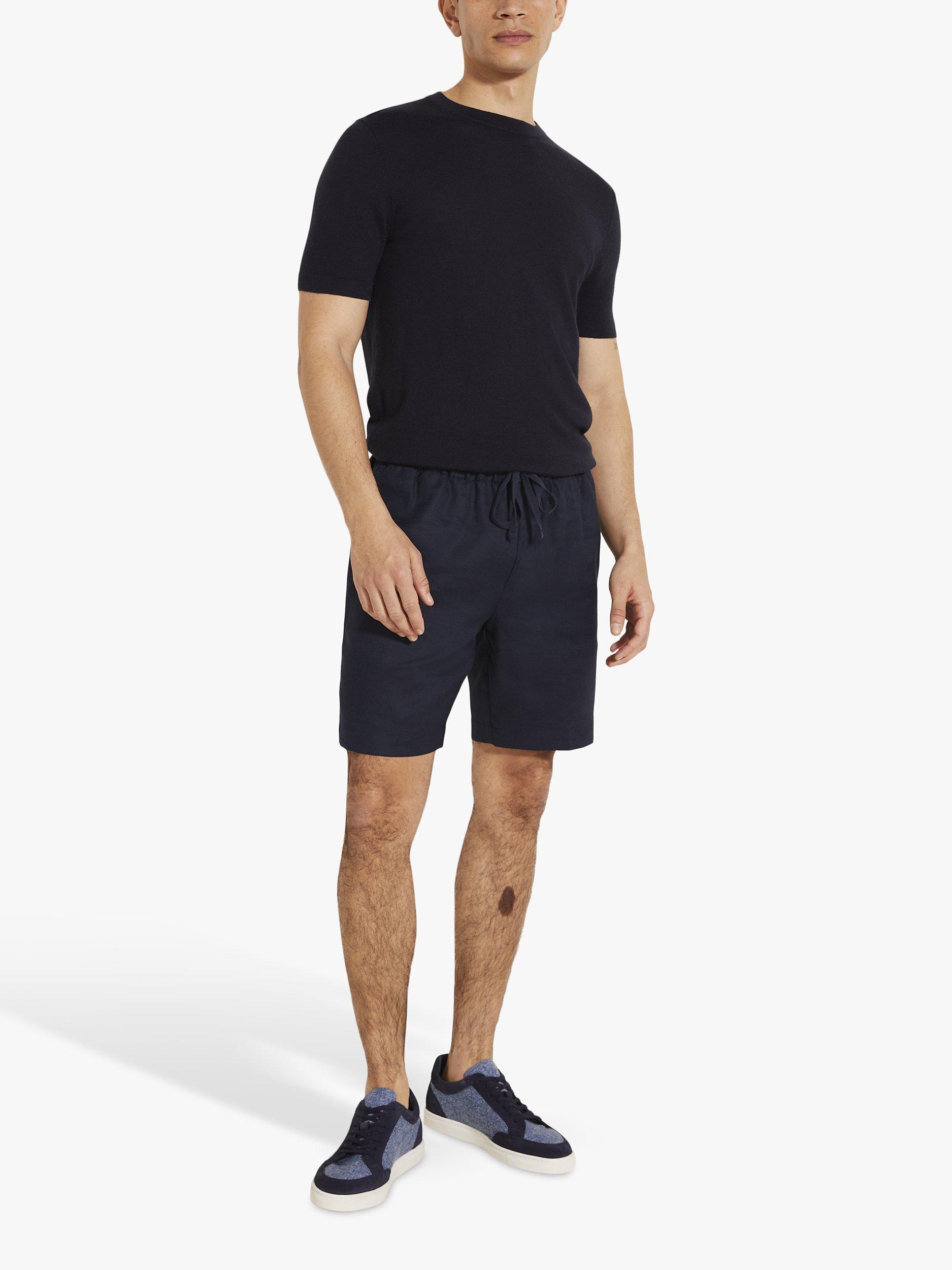 MB by Moss Linen Blend Shorts, Navy