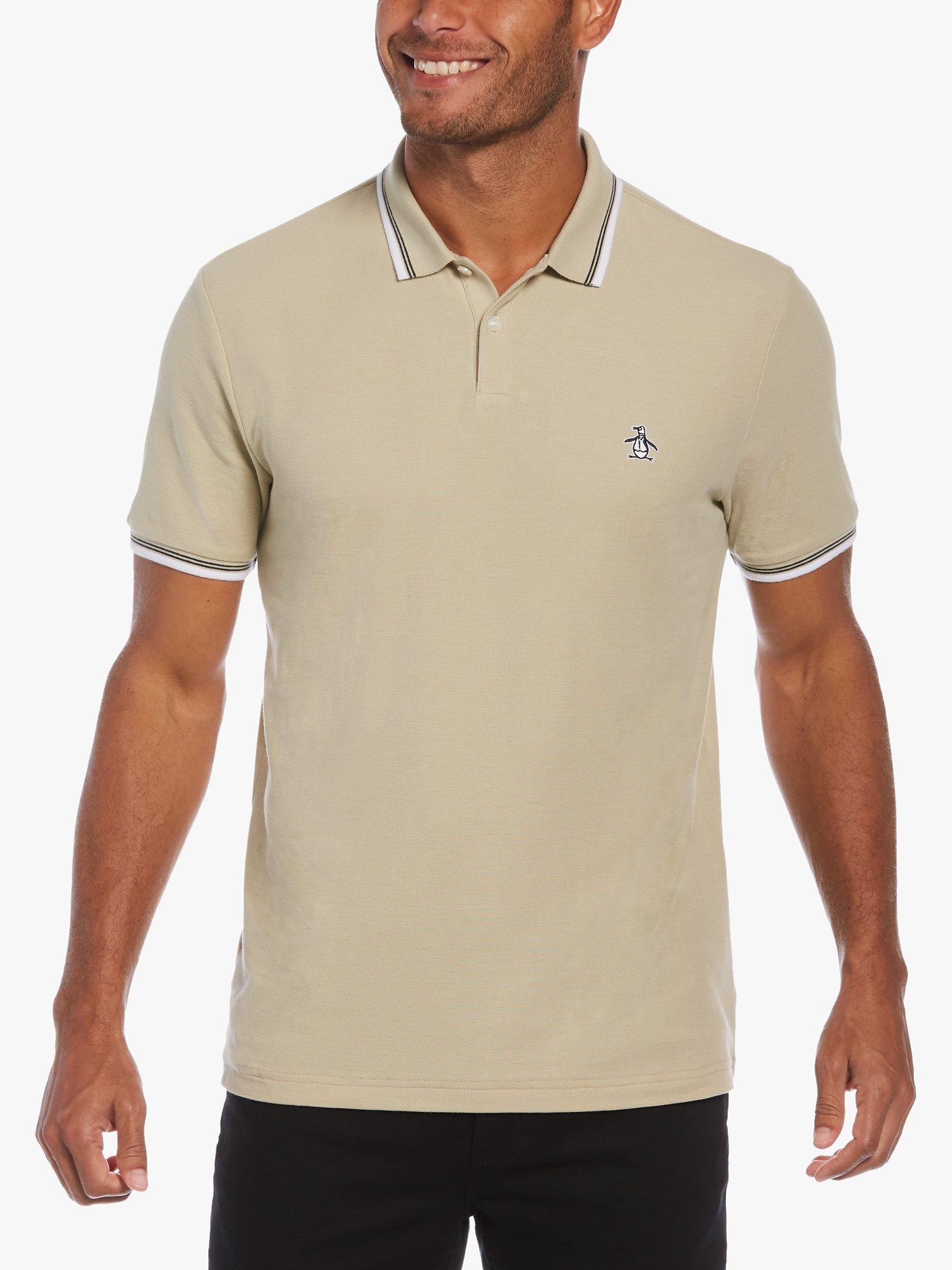 Original Penguin Tipped Pique Polo Shirt, Moss Gray, S