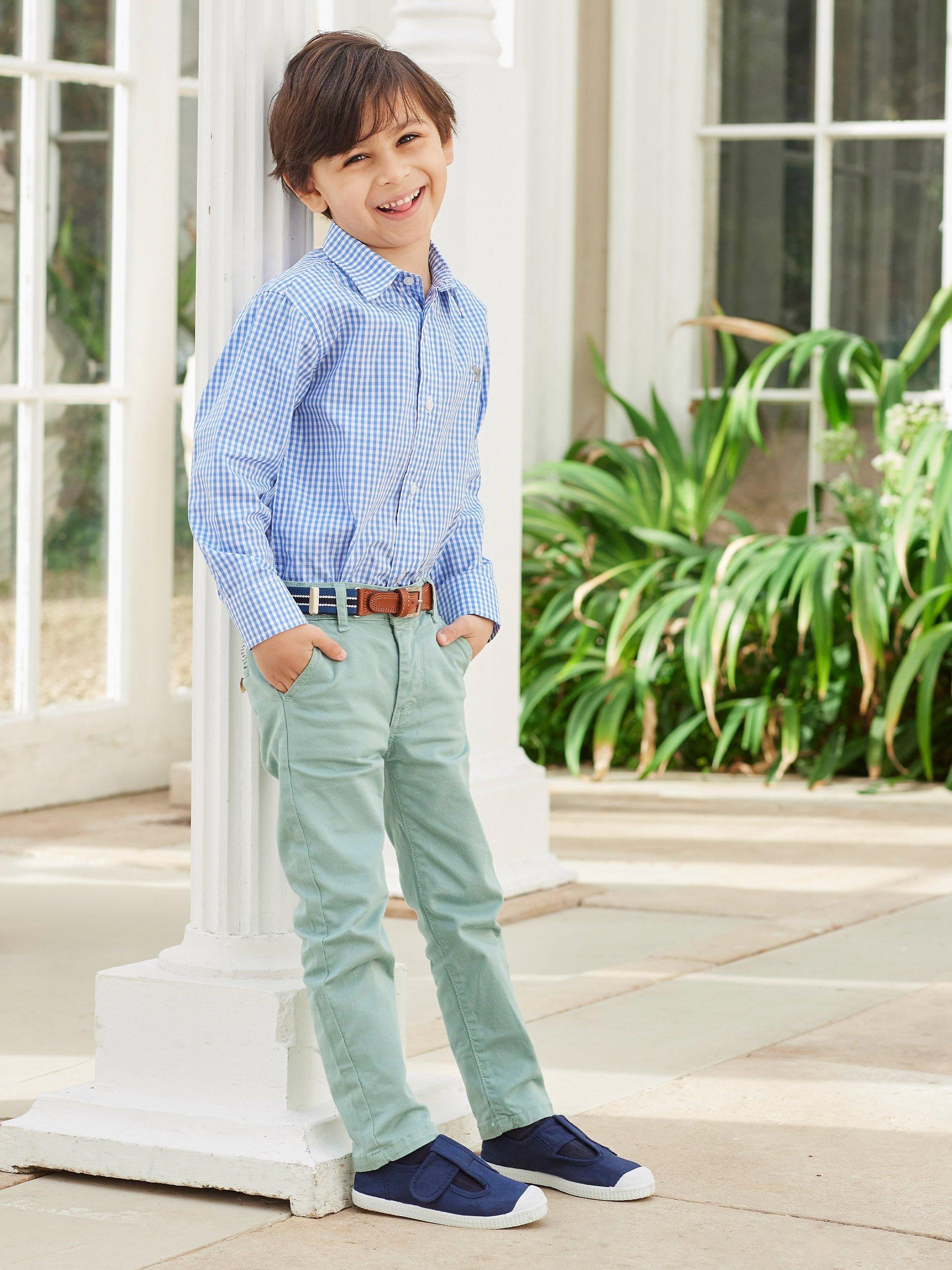 Product image 5 of 5, which shows Trotters Kids' Jacob Trousers, Sage, 2 years