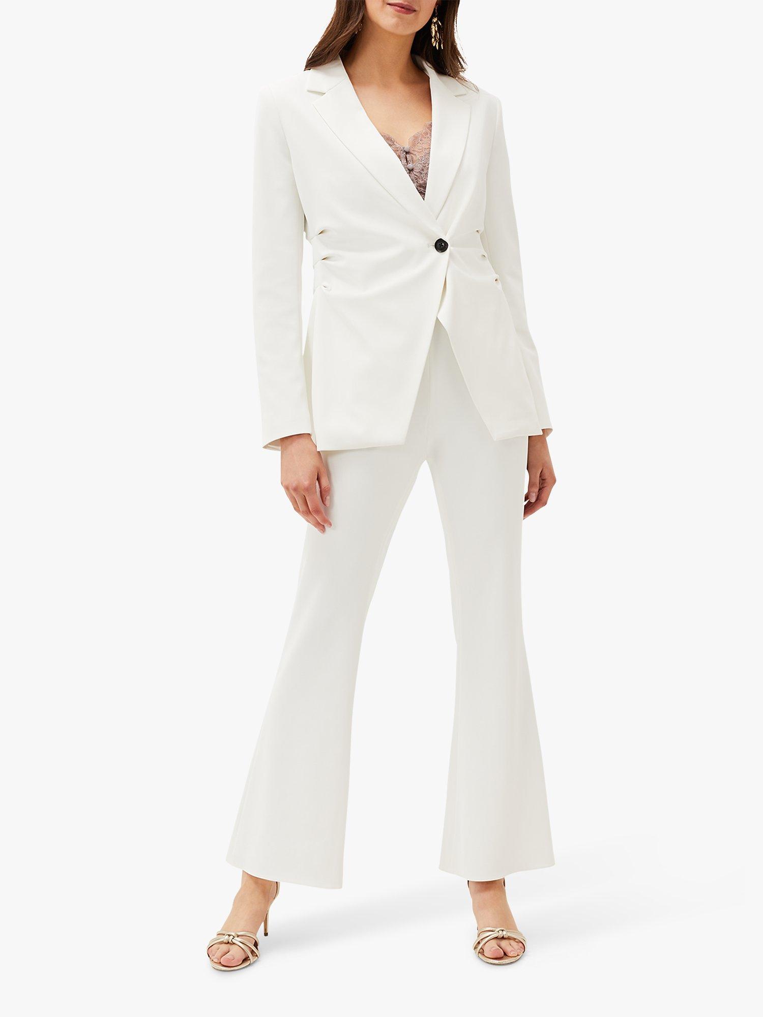 Phase Eight Solange Flared Suit Trousers, Ivory, 10