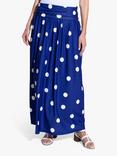 HotSquash Roll Top Polka Dot Maxi Skirt, Navy