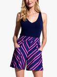 HotSquash Zig Zag Luxe Crepe Shorts, Navy/Pink