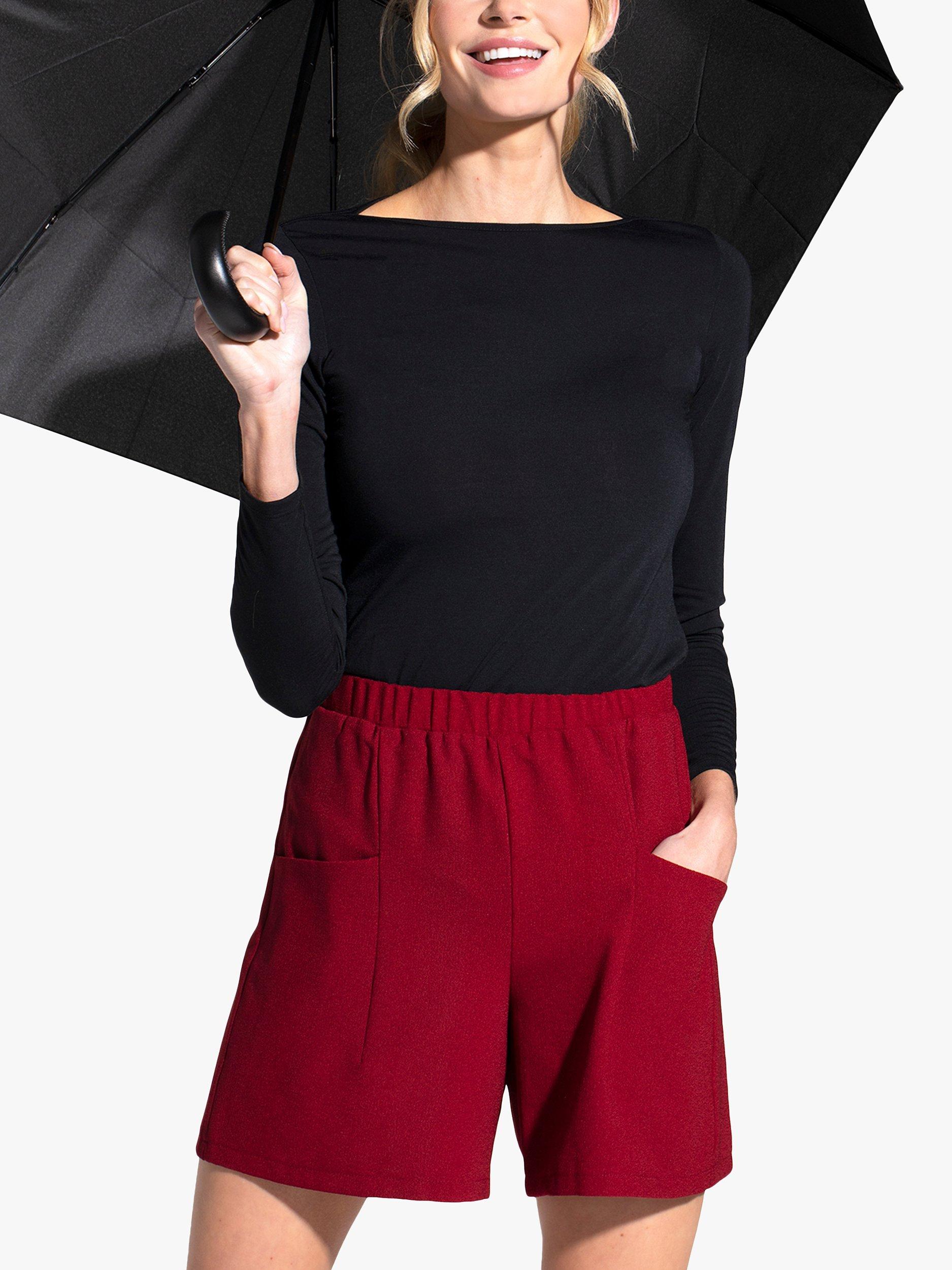 HotSquash Luxe Crepe Shorts, Burgundy
