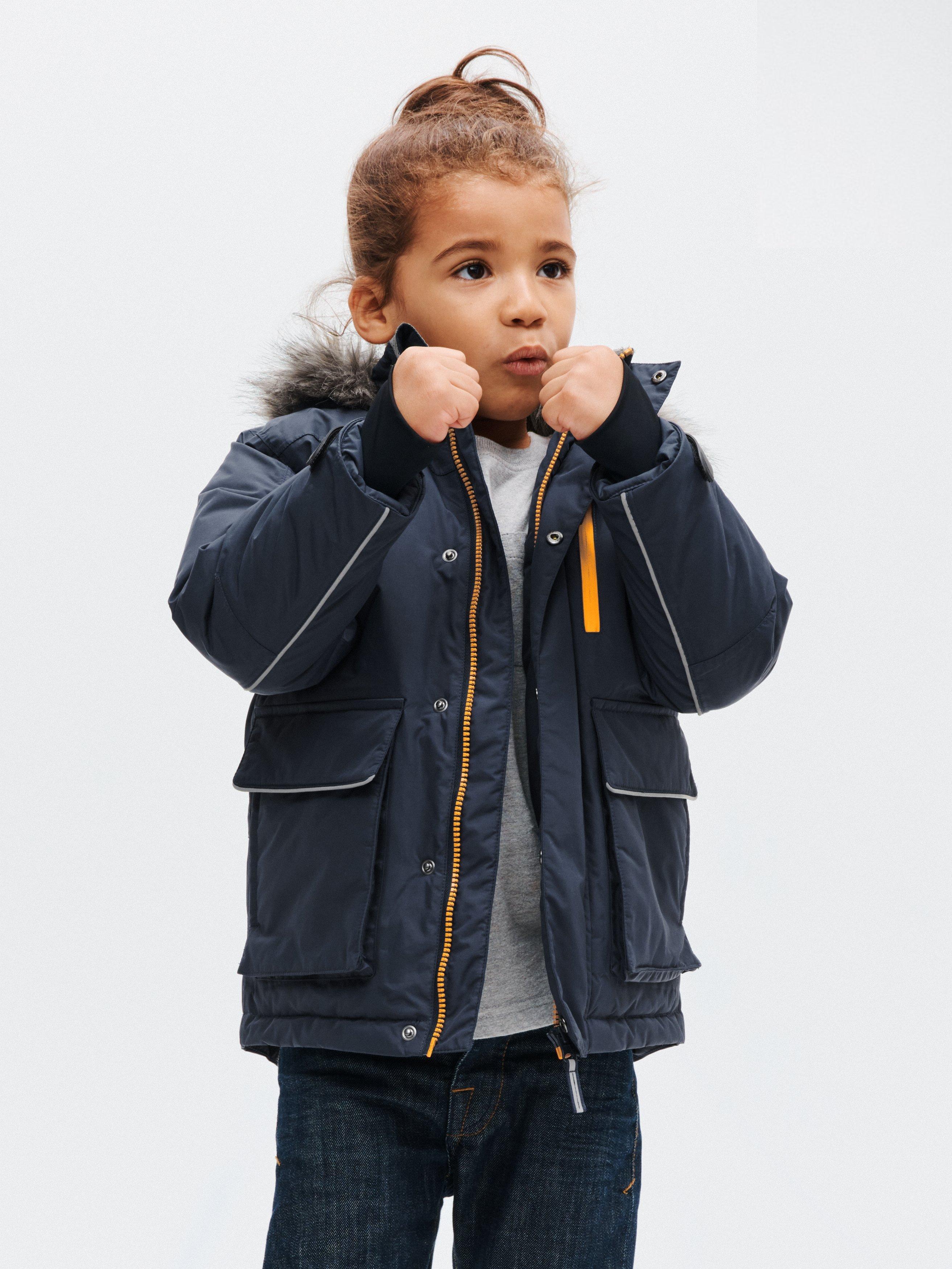 John Lewis Kids' Tech Waterproof Parka Coat, Navy