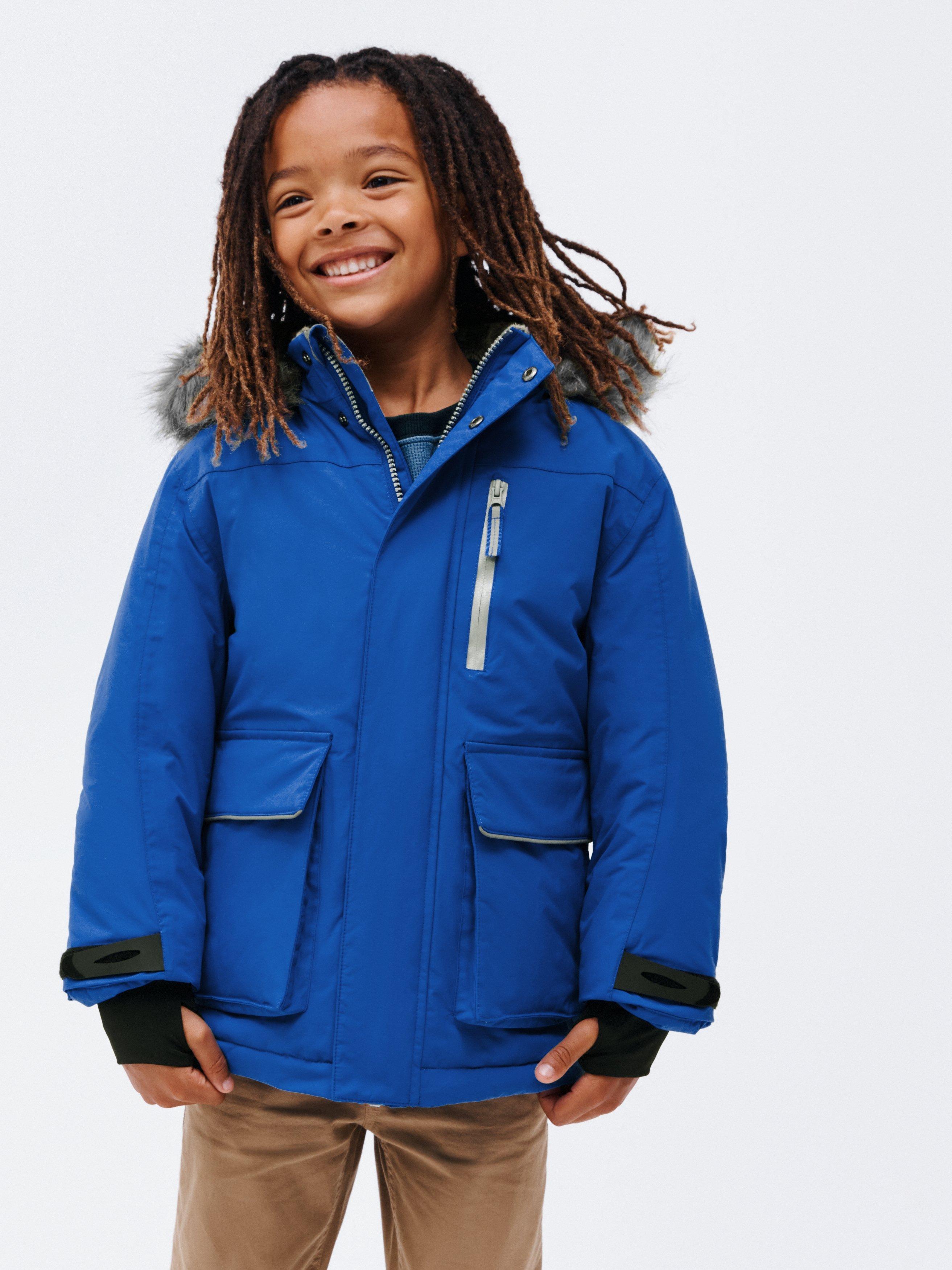 John Lewis Kids' Tech Waterproof Parka Coat, Blue