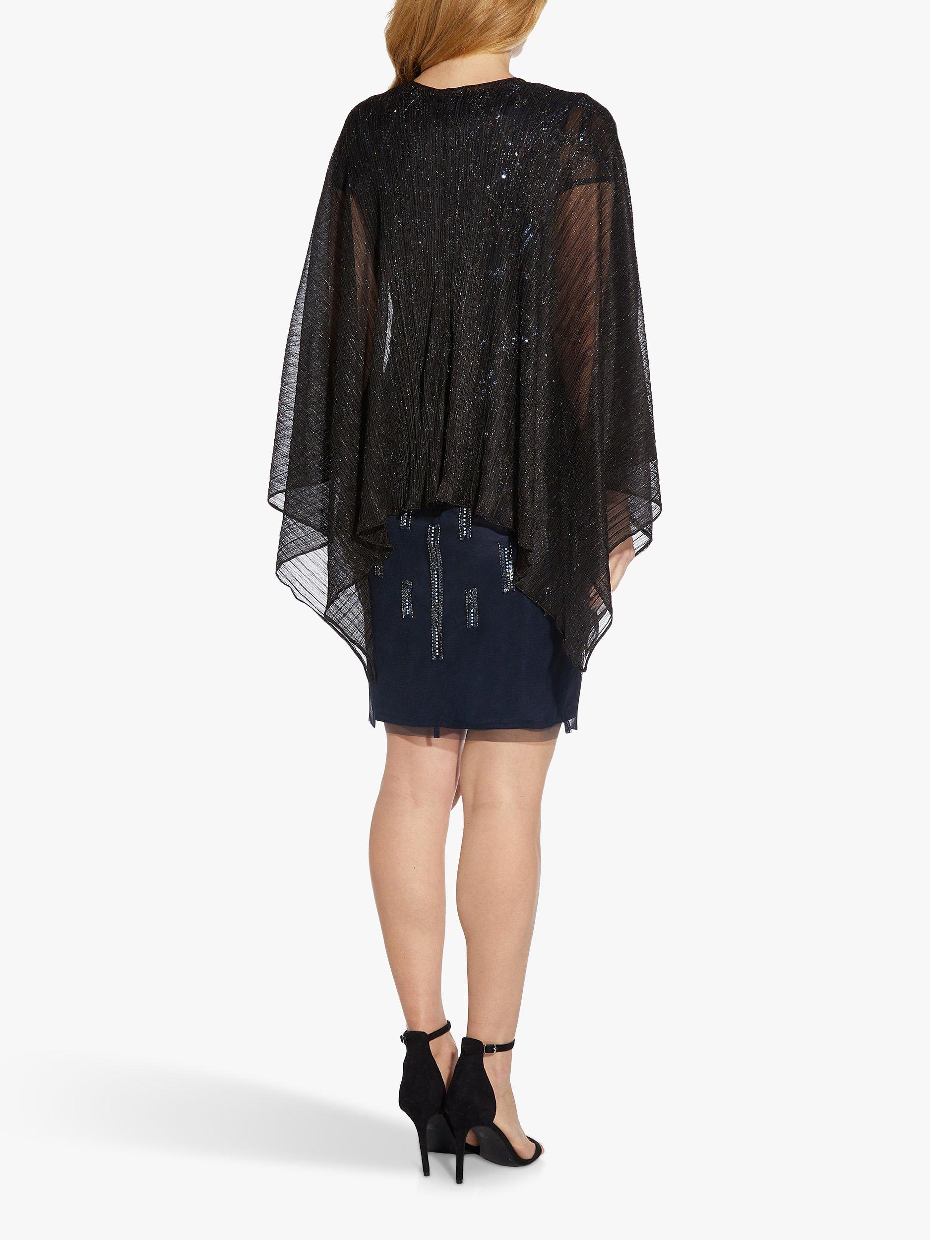 Product image 3 of 5, which shows Adrianna Papell Metallic Mesh Wrap, Black, One Size