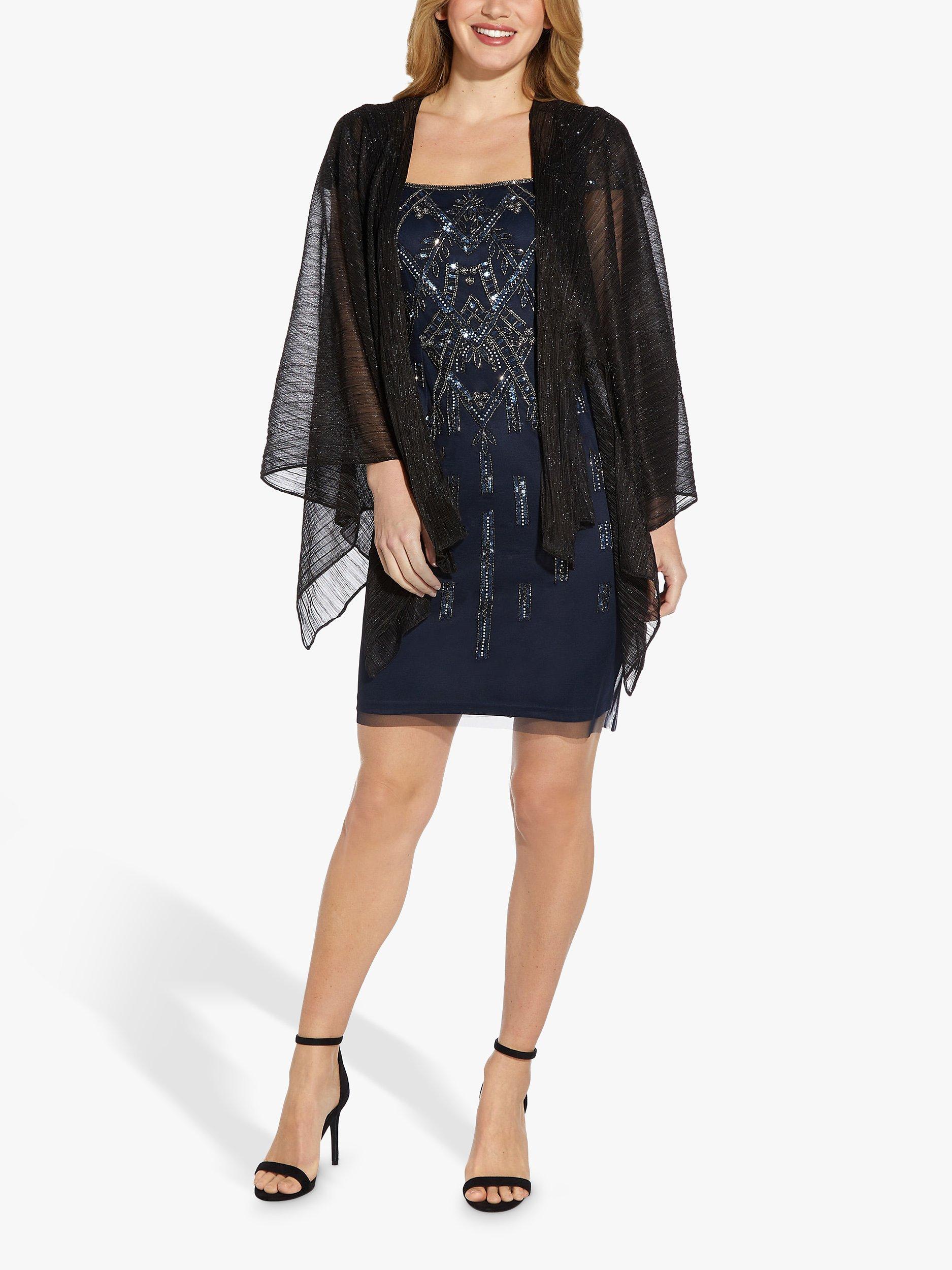 Product image 4 of 5, which shows Adrianna Papell Metallic Mesh Wrap, Black, One Size