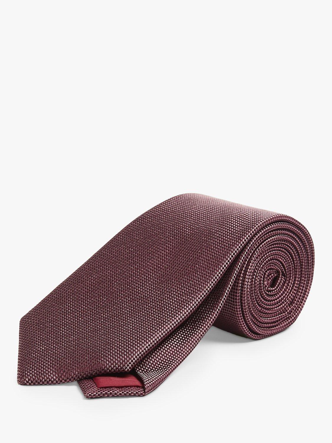 Moss Plain Natte Silk Tie, Purple