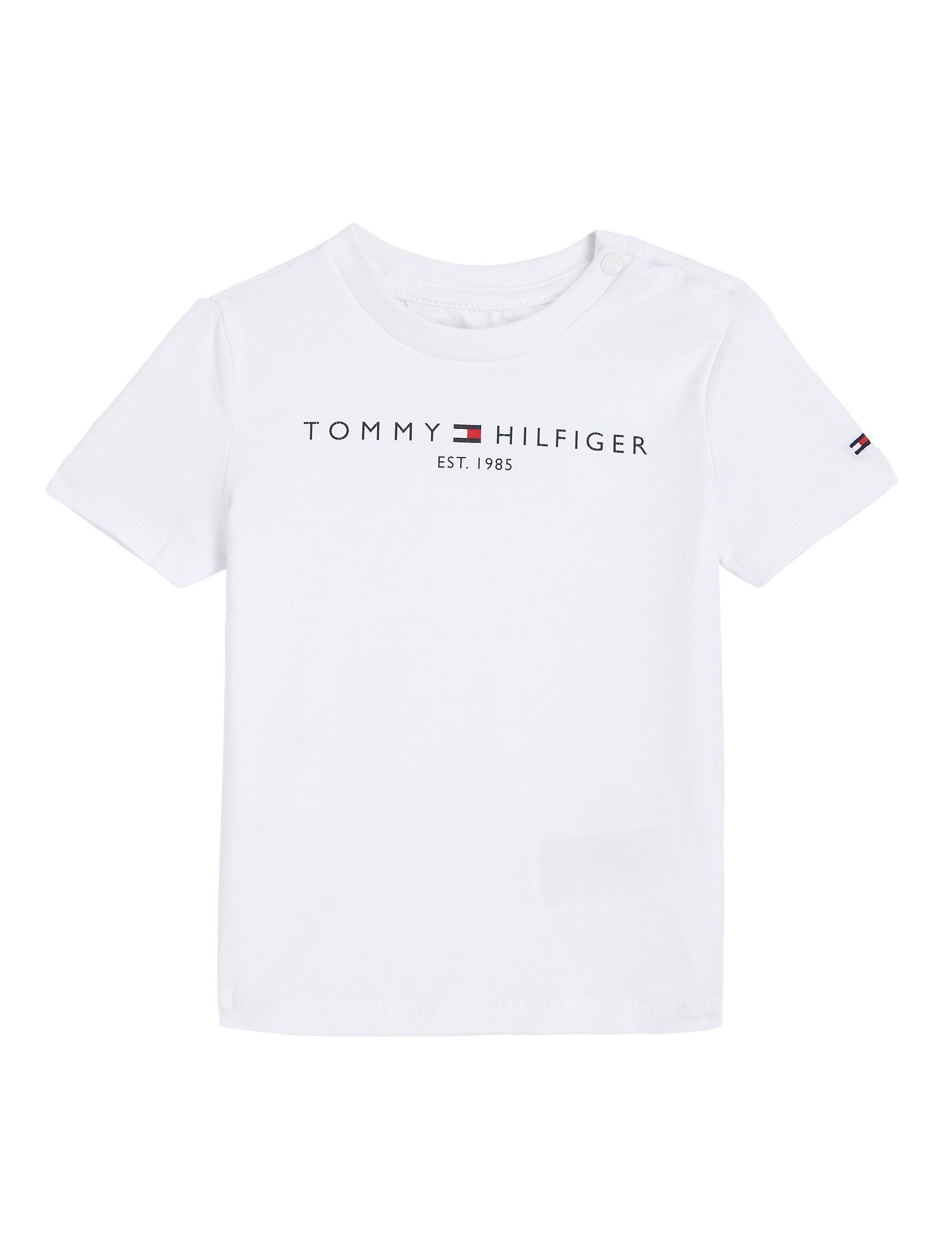 Tommy Hilfiger Baby Organic Cotton Blend Essential Logo Jersey T-Shirt, White