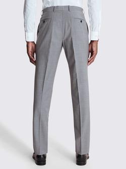 Moss Tailored Fit Wool Blend Performance Suit Trousers - view 2, Light Grey Marl