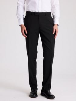 Moss Regular Fit Stretch Cloth Suit Trousers, Black