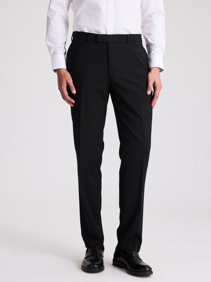 Moss Stretch Tailored Suit Trousers, Black