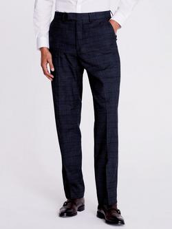 Moss Regular Fit Check Trousers, Navy/Black, Navy/Black