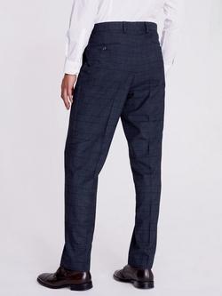 Moss Regular Fit Check Trousers, Navy/Black - view 2, Navy/Black