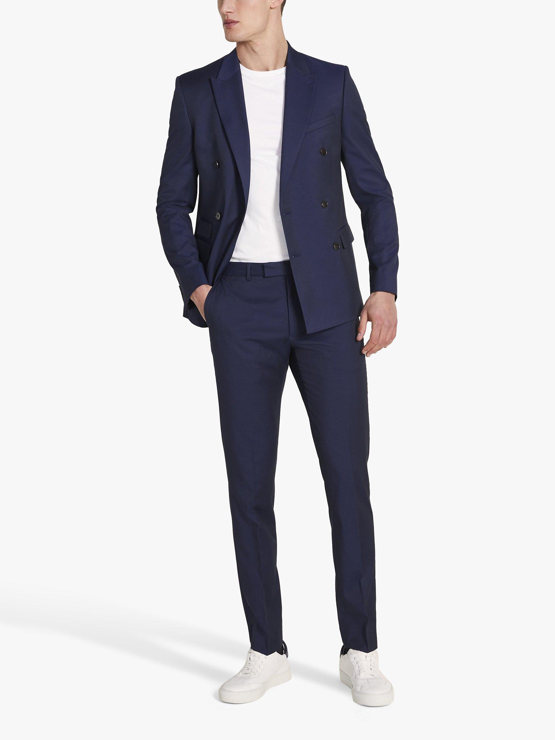 Moss Slim Fit Double Breasted Stretch Suit Jacket, Ink