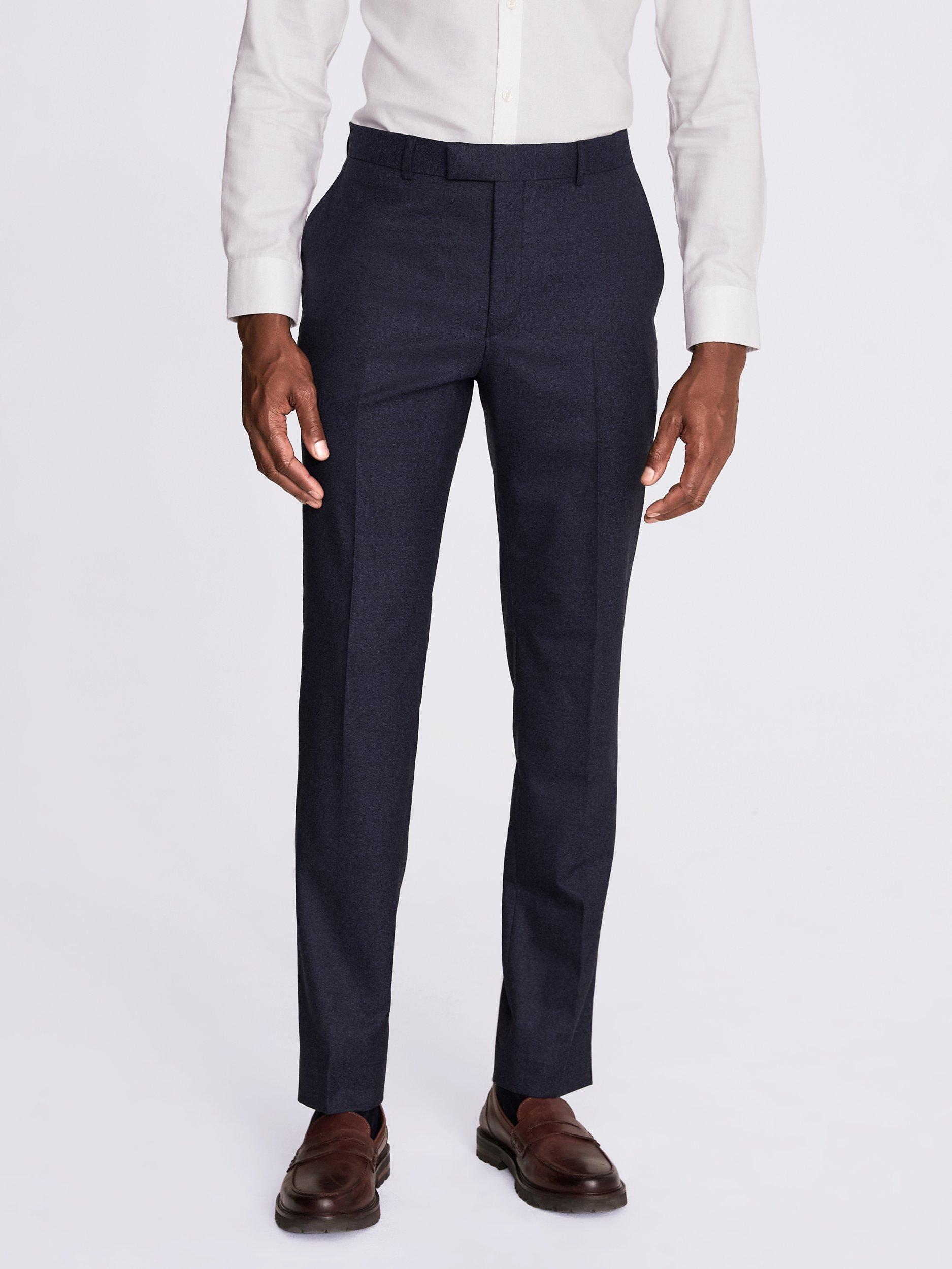Moss x Guabello Slim Fit Flannel Trousers, Blue