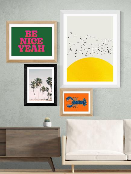 EAST END PRINTS Sisi and Seb 'Island Dreams' Framed Print - view 2, Black Frame