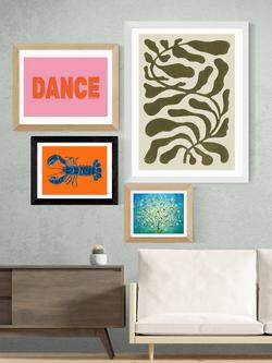 EAST END PRINTS Alice Straker 'Lobster on Orange' Framed Print - view 2, Black Frame