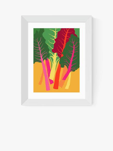 EAST END PRINTS Anek 'Chard' Framed Print, White Frame