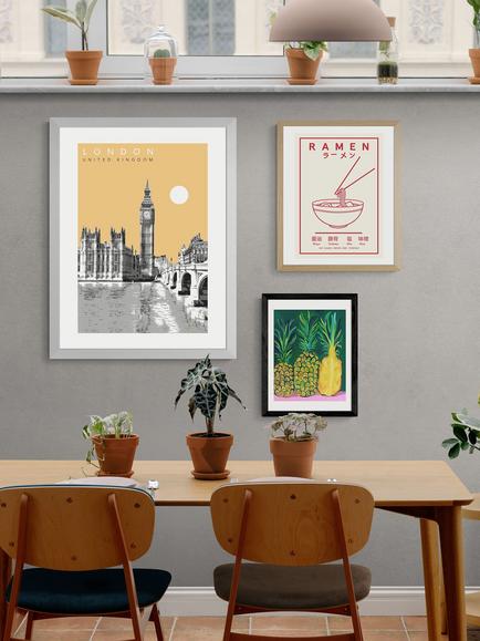 EAST END PRINTS Becks Norf Design 'London' Framed Print - view 2, Black Frame