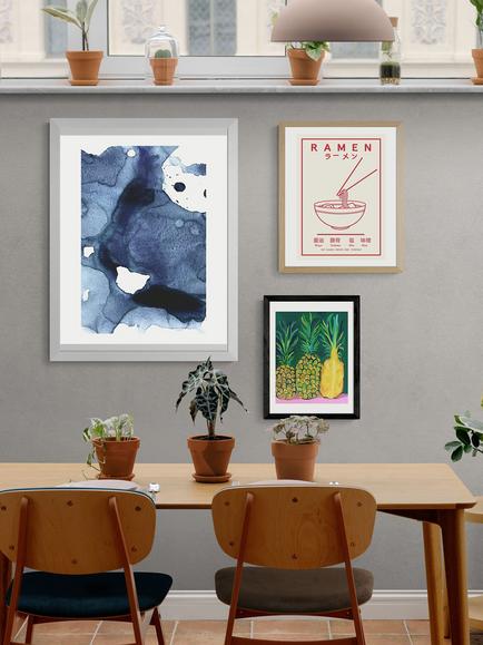 EAST END PRINTS Sisi and Seb 'Ink' Framed Print - view 2, White Frame