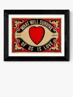 EAST END PRINTS Indieprints 'Arundel Tomb - Love' Framed Print, Black Frame