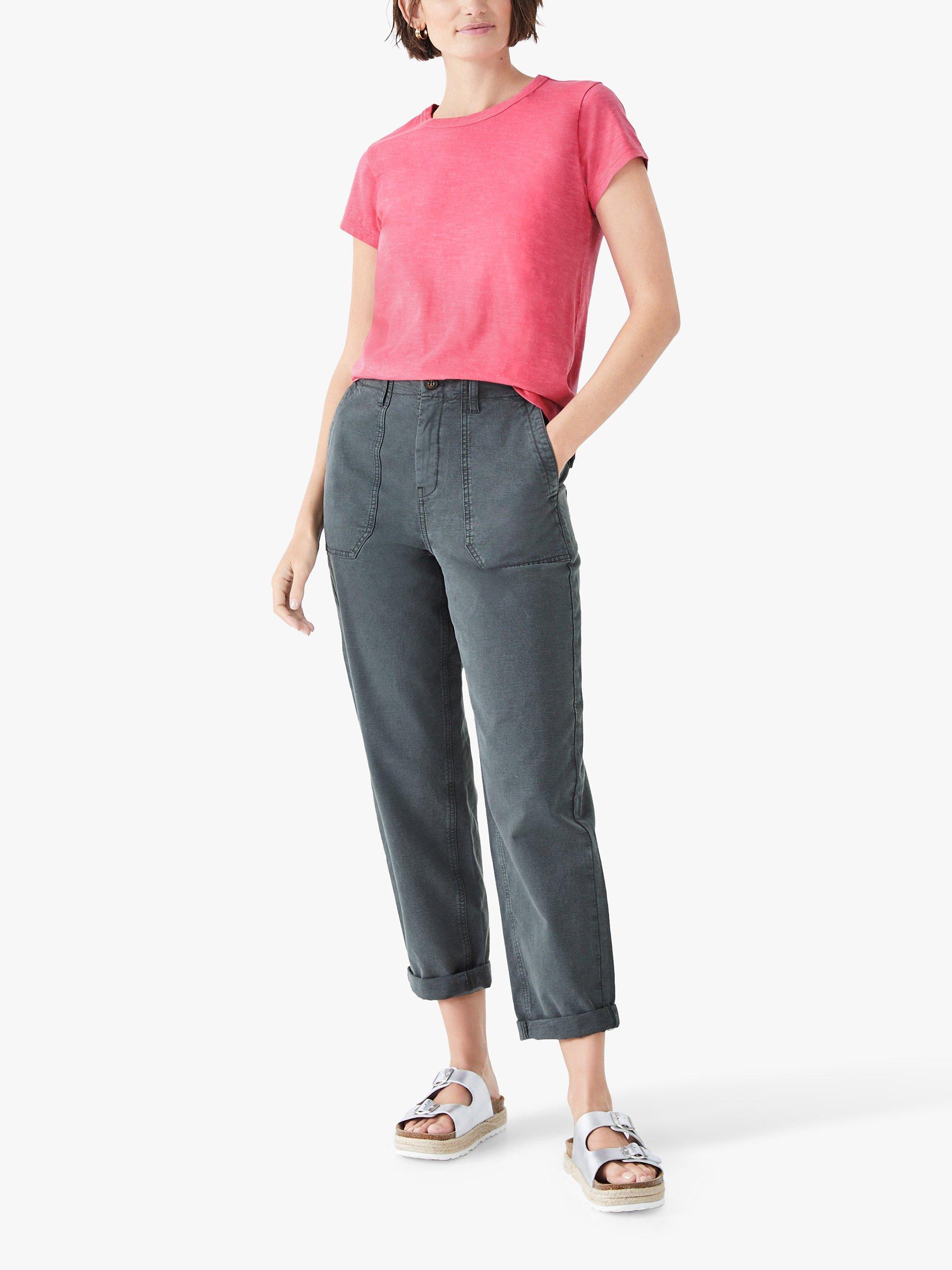 HUSH Cyrus Cropped Straight Trousers, Slate