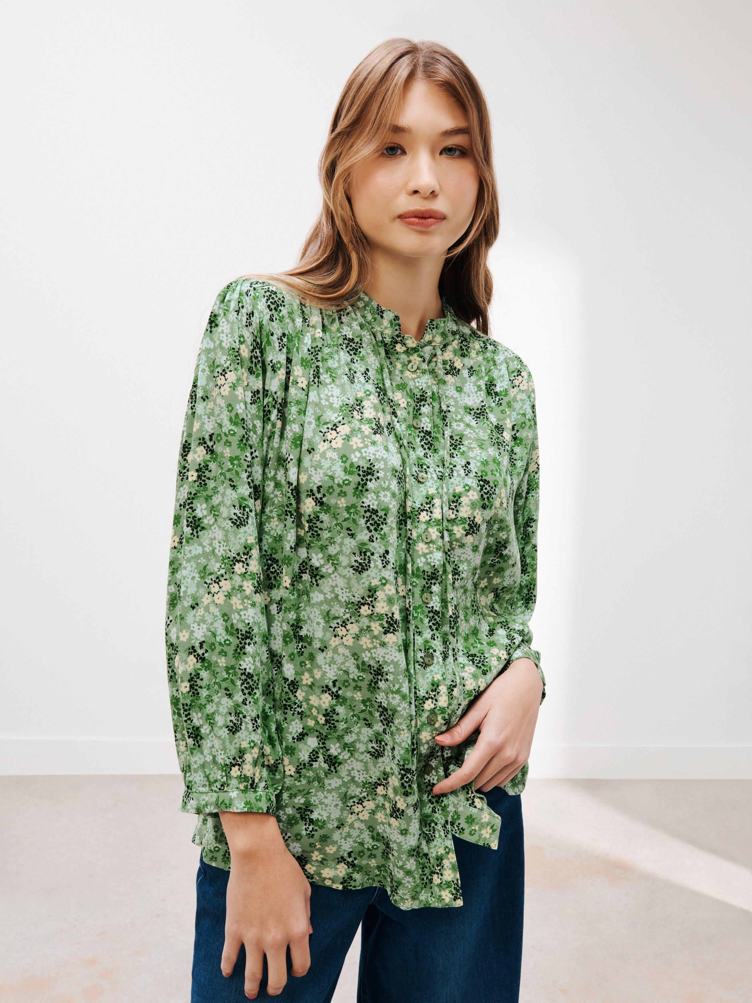 AND/OR Arabella Meadow Shirt, Green Lawn