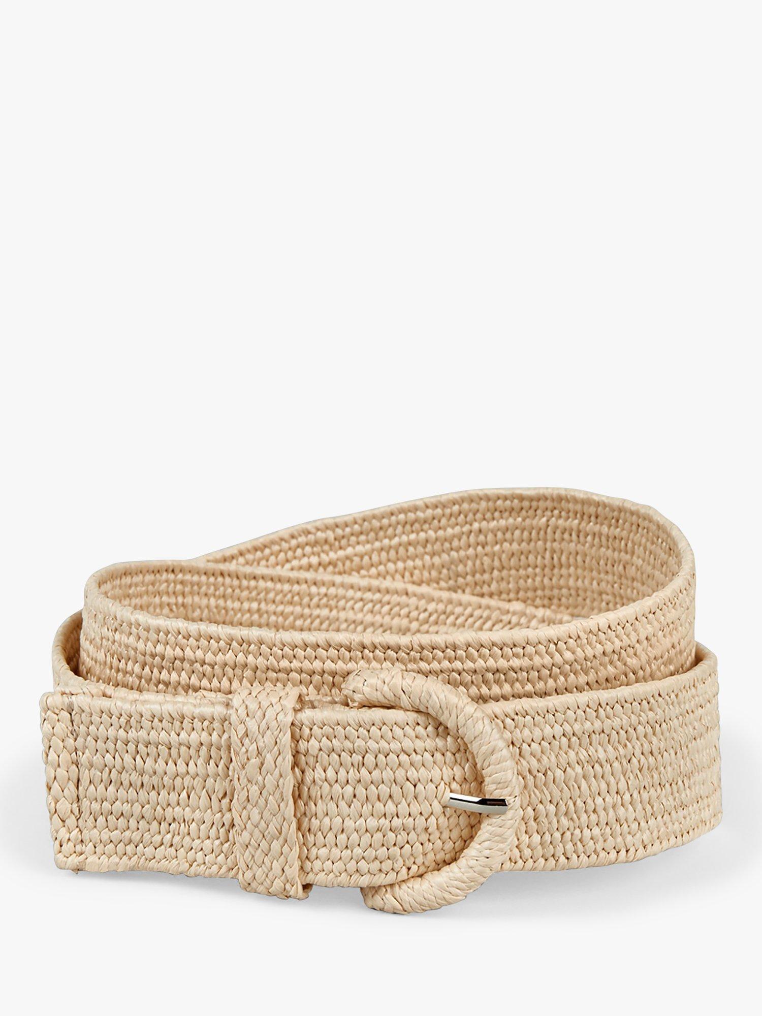 HUSH Meka Straw Effect Belt, Natural