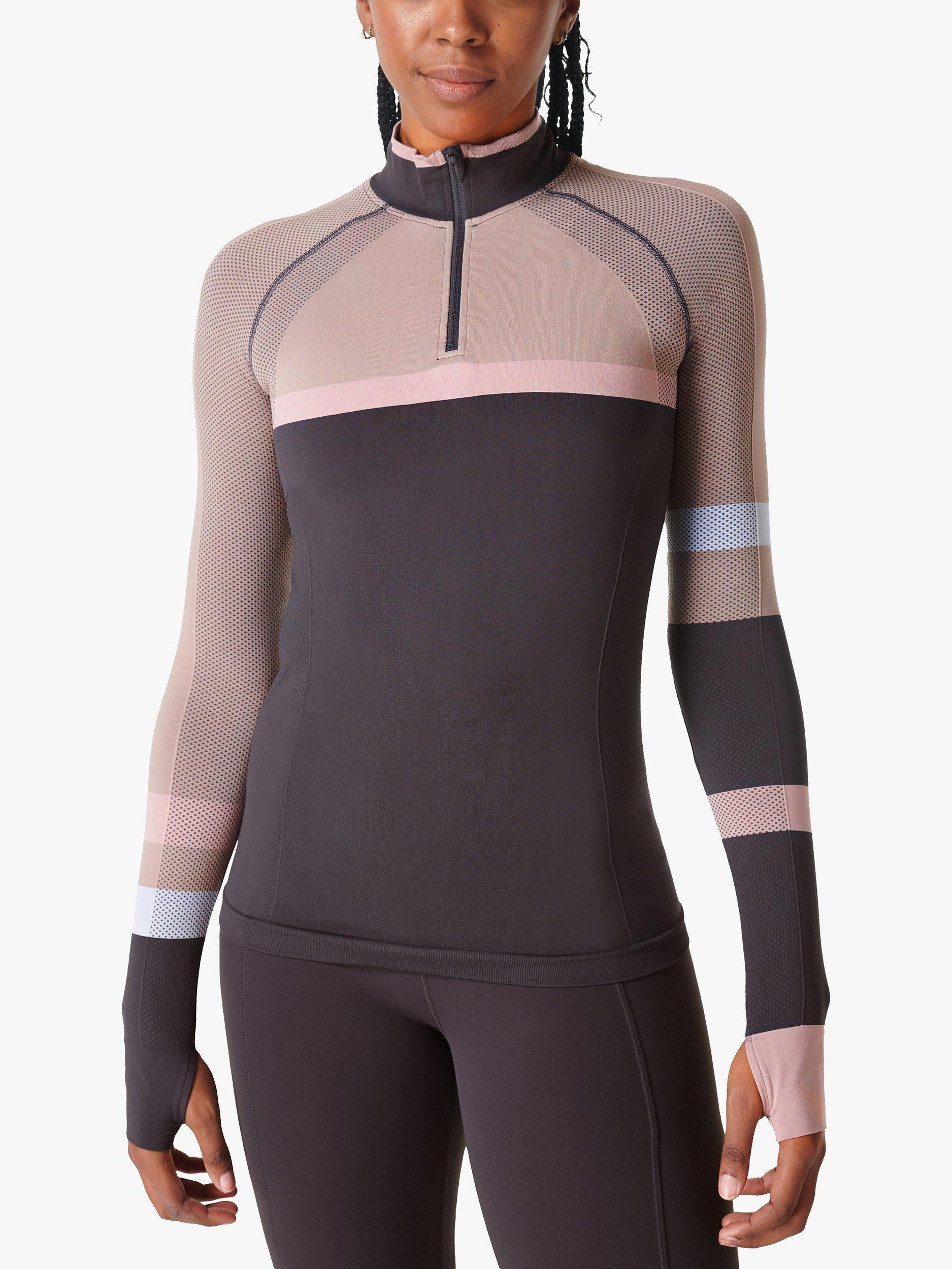 Sweaty Betty Athlete Half Zip Long Sleeve Gym Top, Urban Grey, S
