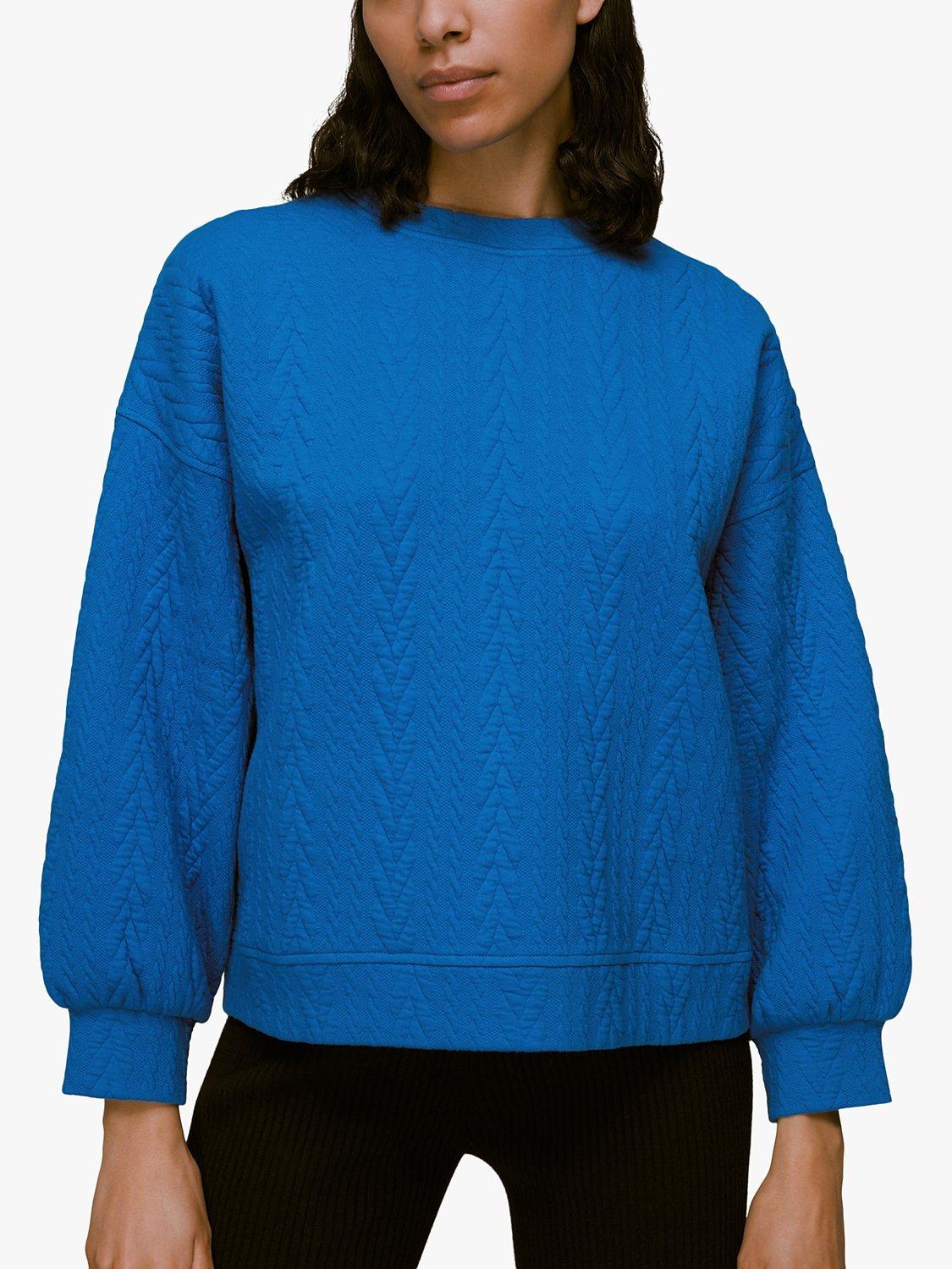 Whistles Cable Embossed Sweatshirt, Blue