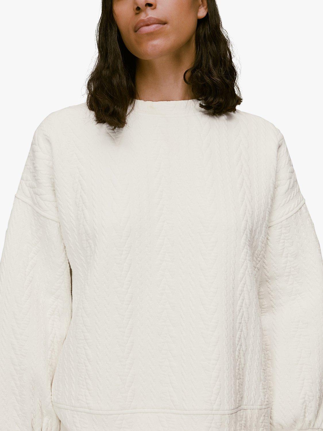 Whistles Cable Embossed Sweatshirt, Ivory