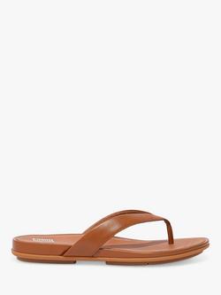 FitFlop Gracie Leather Flip Flops, Tan