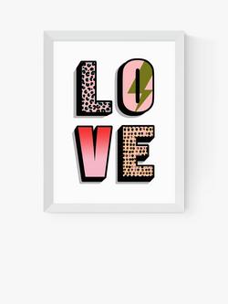 EAST END PRINTS Nichola Cowdery 'Love' Framed Print, White Frame