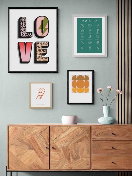 EAST END PRINTS Nichola Cowdery 'Love' Framed Print - view 2, White Frame