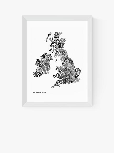 EAST END PRINTS Philip Sheffield 'The British Isles' Framed Print, White Frame