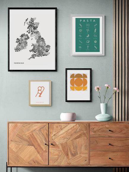 EAST END PRINTS Philip Sheffield 'The British Isles' Framed Print - view 2, White Frame