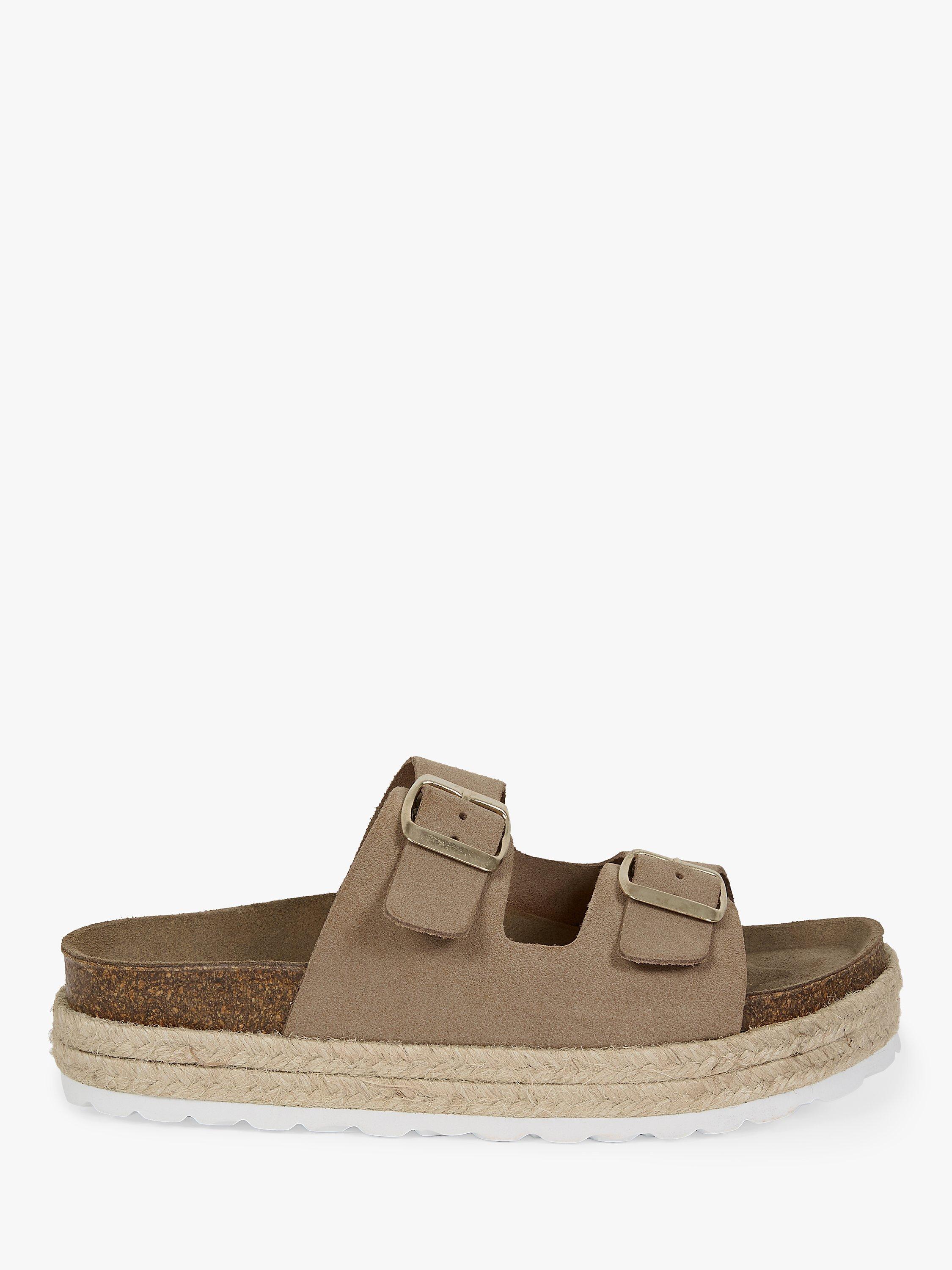 Celtic Co. Suede Double Buckle Footbed Sandals