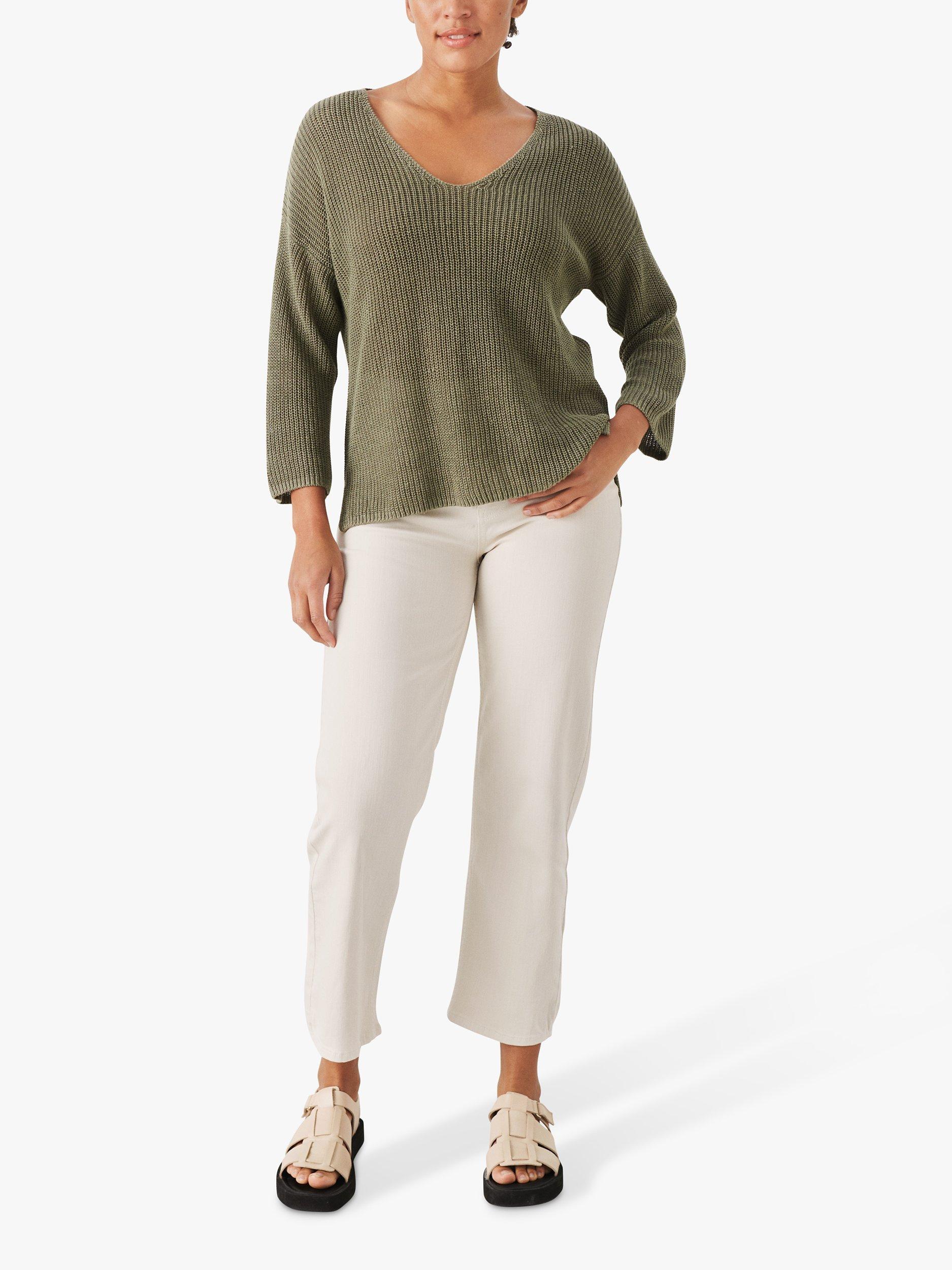 Part Two Netrona Linen Jumper, Deep Lichen