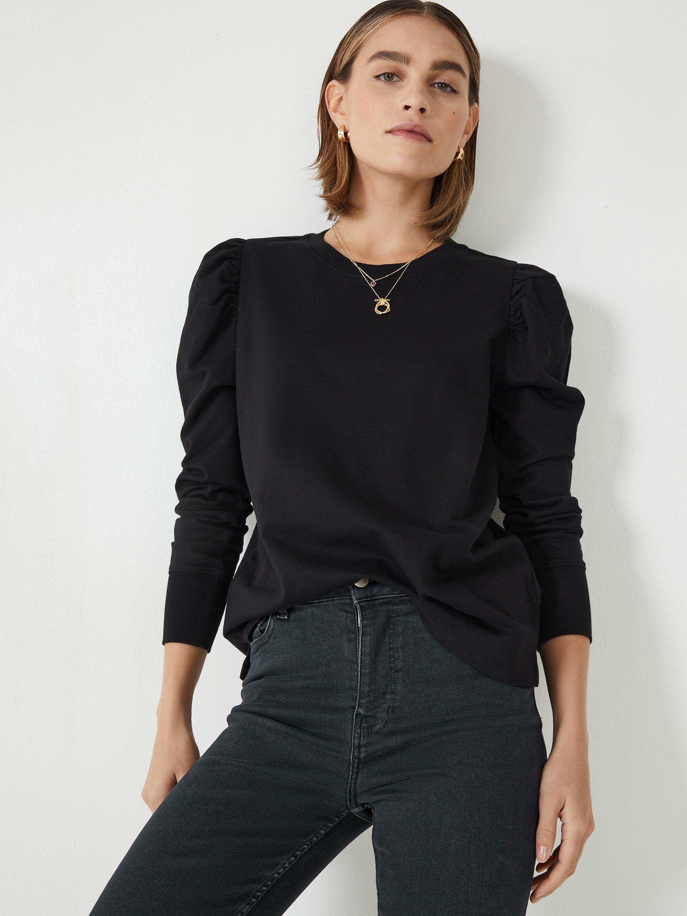 HUSH Mimi Puff Sleeve Top, Black