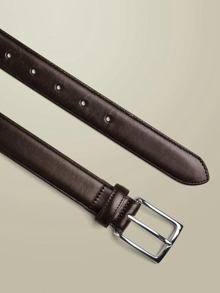 Charles Tyrwhitt Formal Leather Belt - view 2, Chocolate