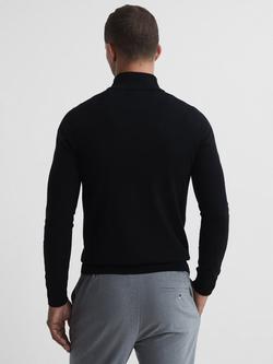 Reiss Blackhall Funnel Neck Merino Wool Jumper - view 2, Black