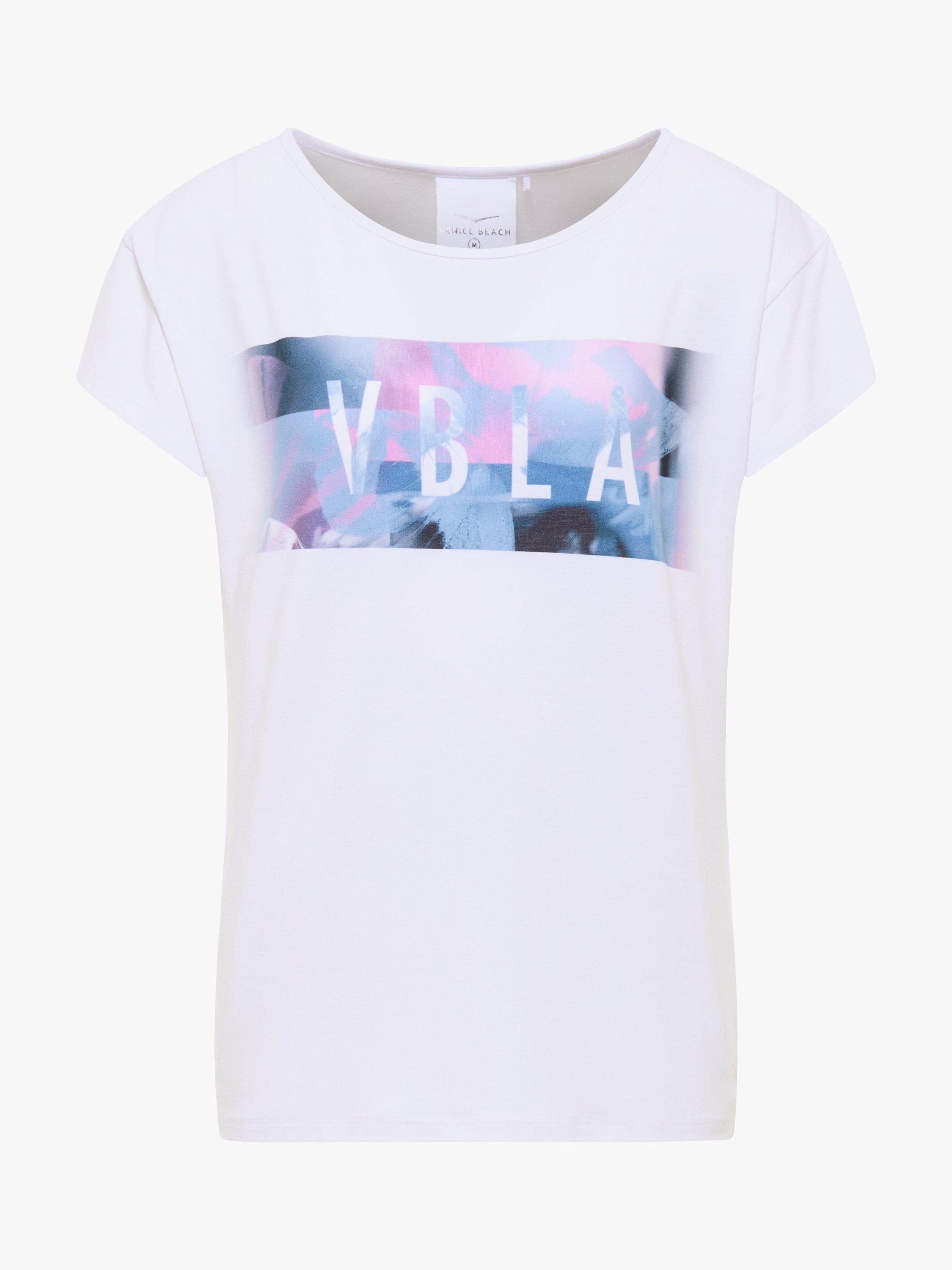 Venice Beach Tiana Short Sleeve Gym Top, White/Multi, XS