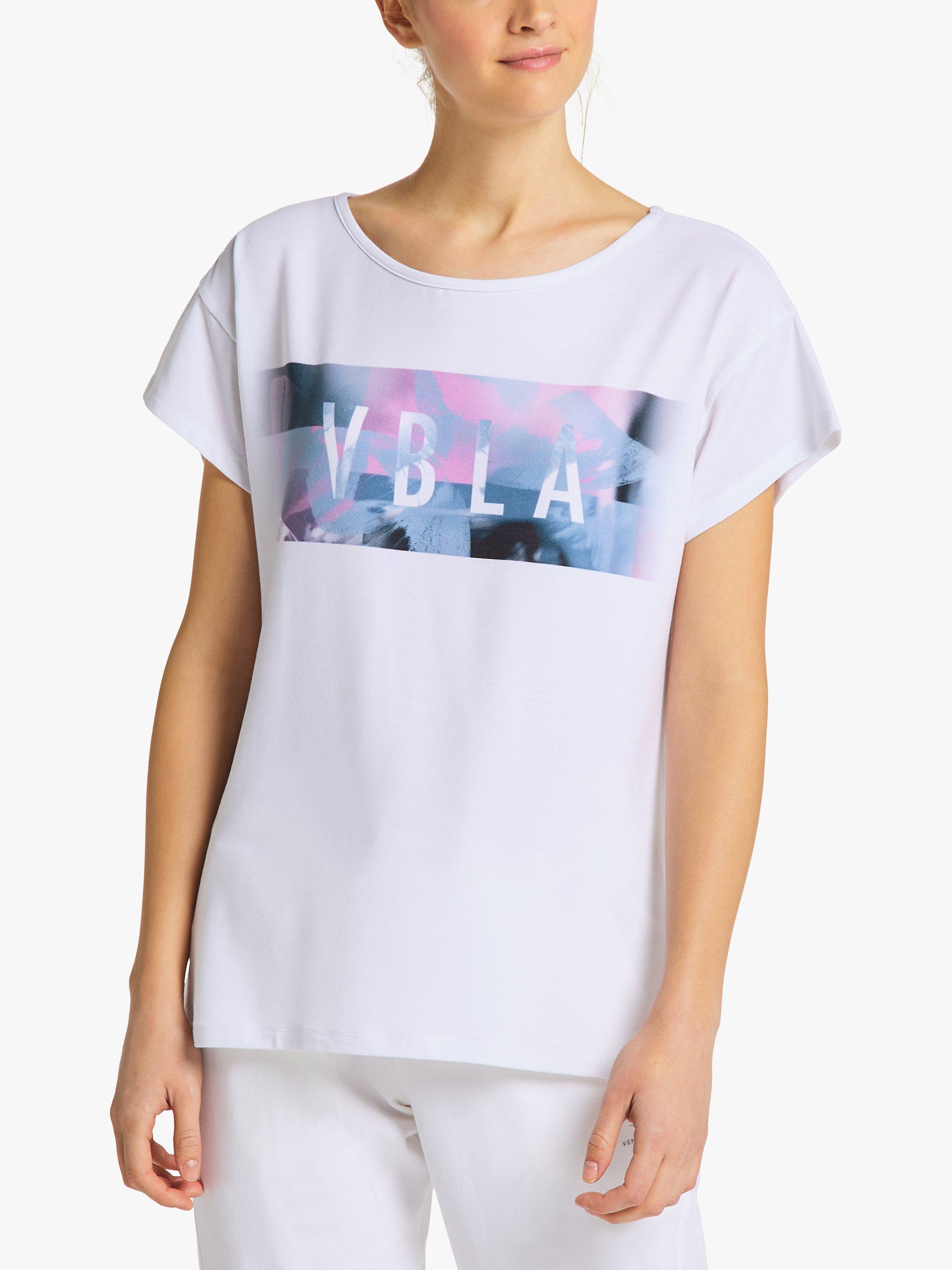 Venice Beach Tiana Short Sleeve Gym Top, White/Multi, XS