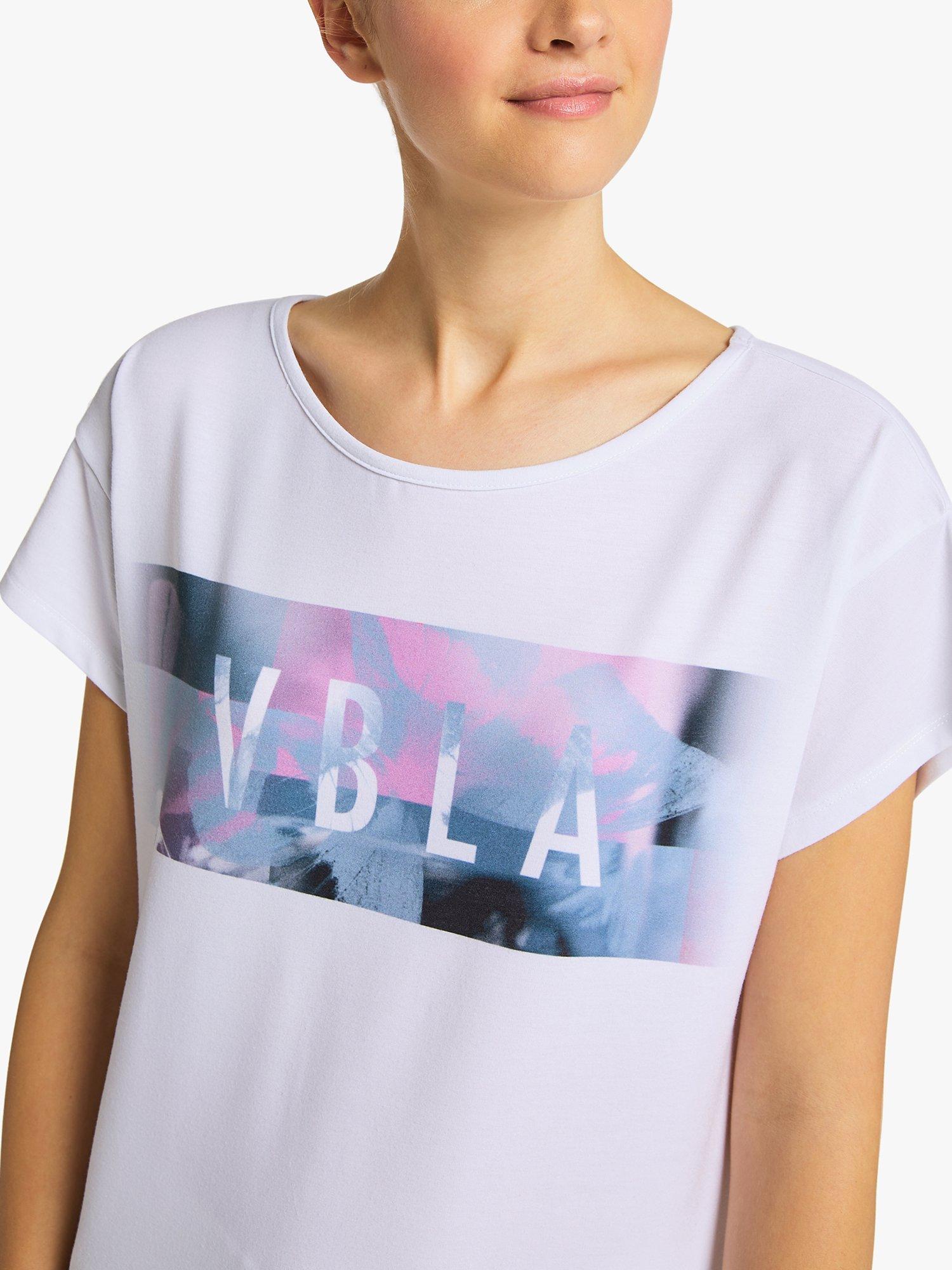 Venice Beach Tiana Short Sleeve Gym Top, White/Multi, XS