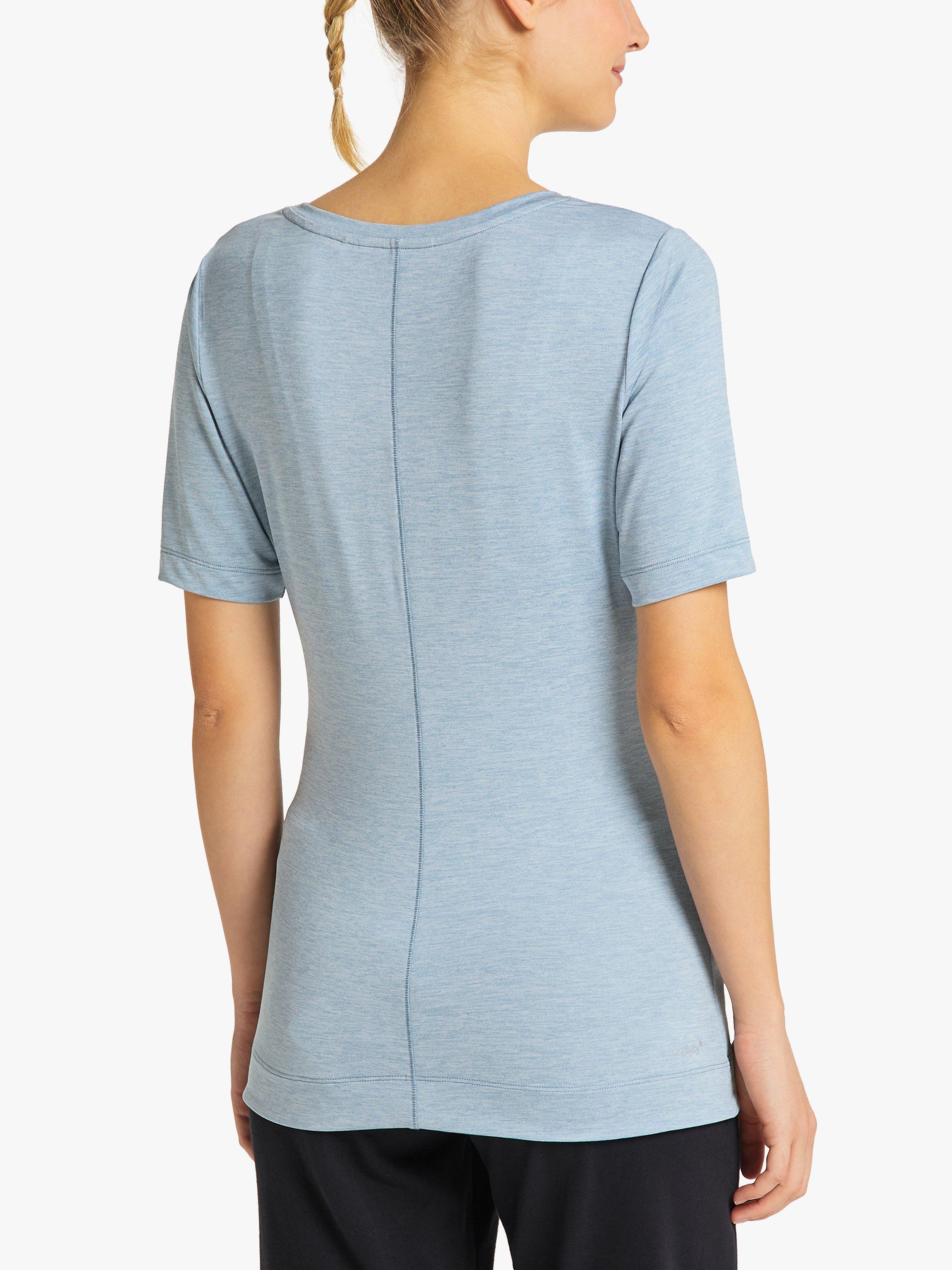 Venice Beach Peach Short Sleeve Gym Top, Dusty Blue, XL