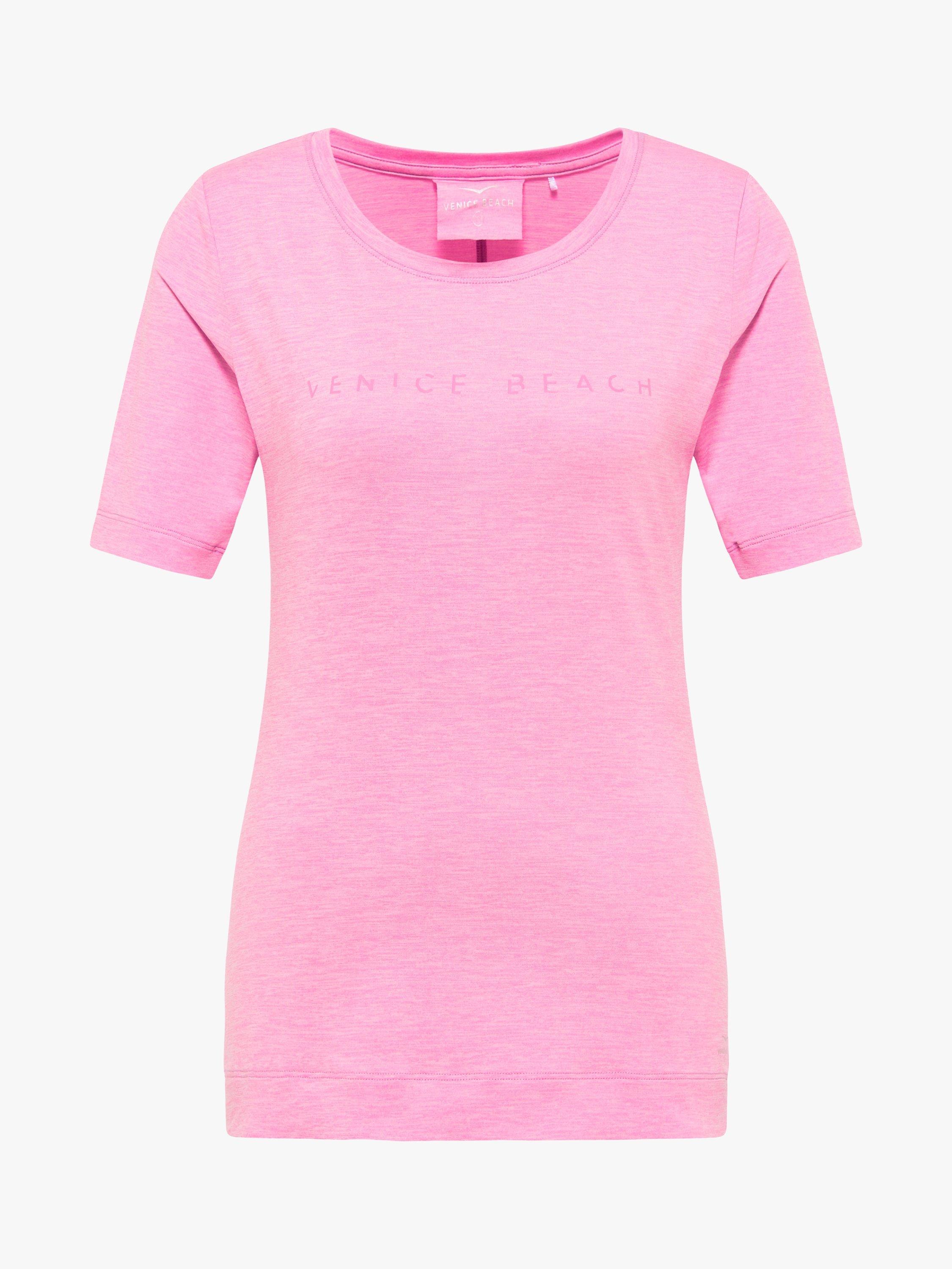 Product image 5 of 6, which shows Venice Beach Peach Short Sleeve Gym Top, Rapture Rose, S