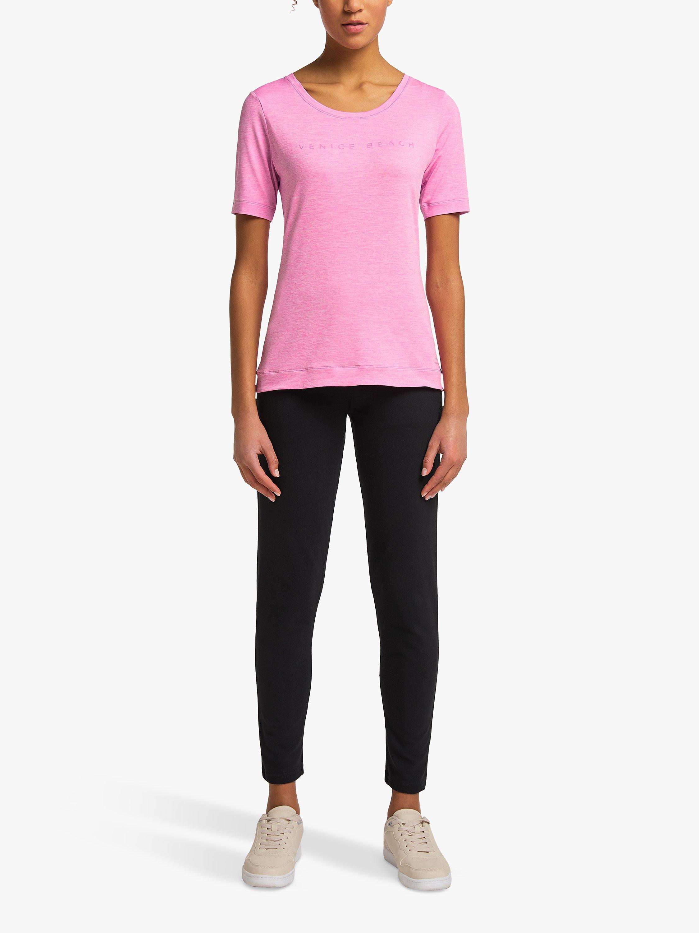 Product image 3 of 6, which shows Venice Beach Peach Short Sleeve Gym Top, Rapture Rose, S